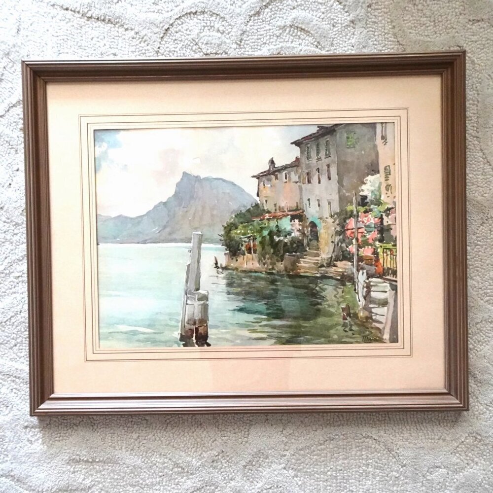 Lithograph Print Switzerland Landscape Nicolas Markovitch A. Marc Watercolor